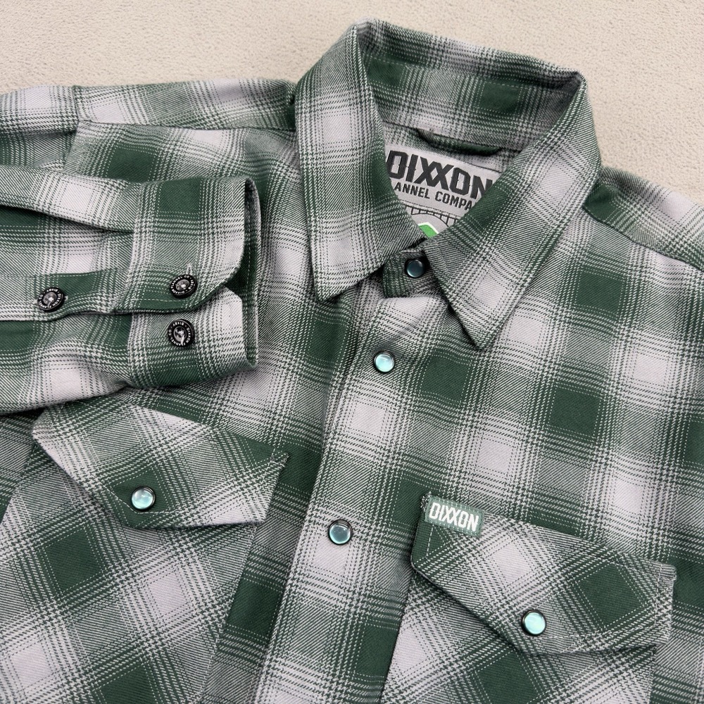 Dixxon Flannel Co The Bixby 1 Shirt Mens S Green Plaid Pearl Snap Long Sleeve